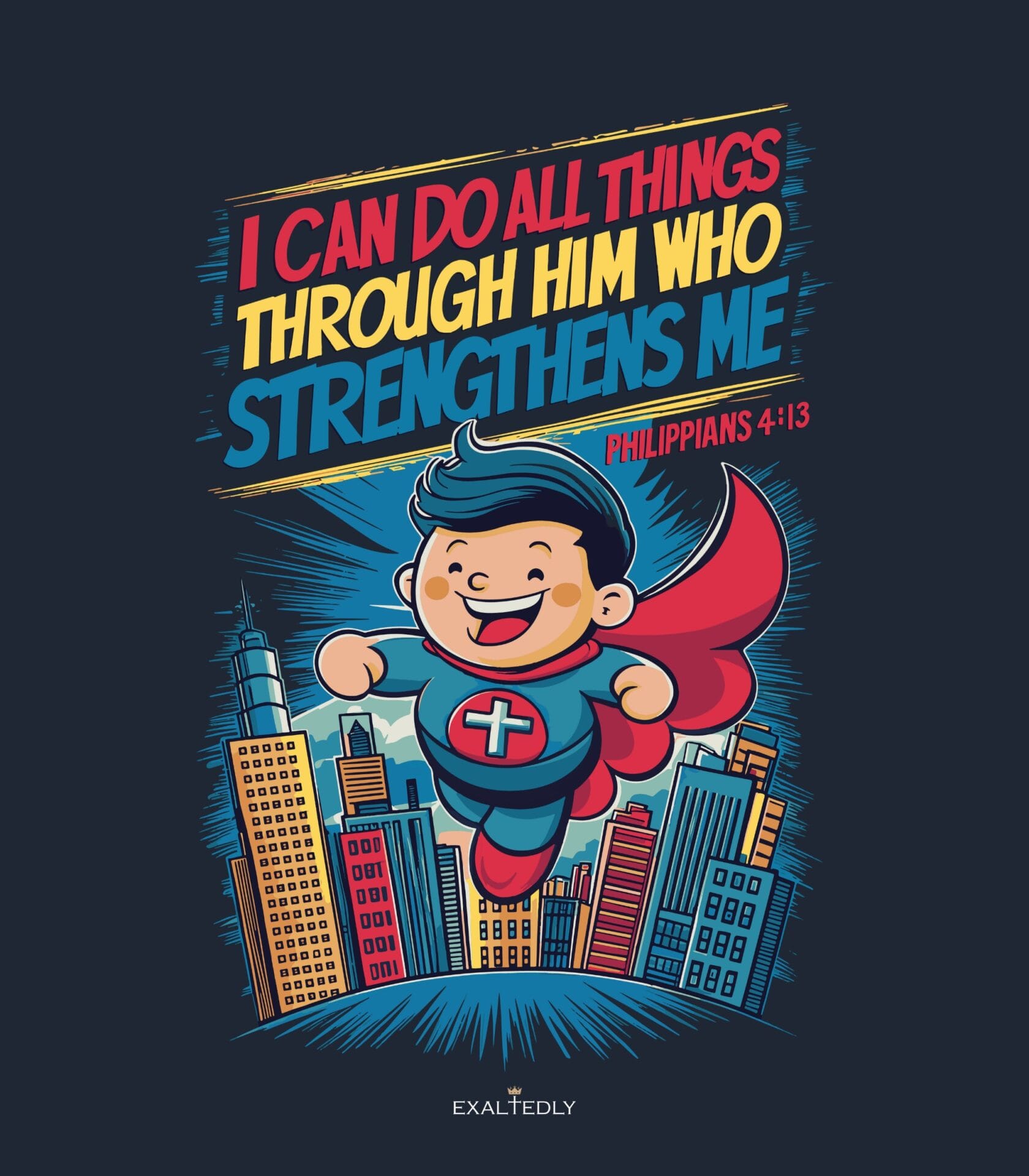 I Can Do All Things Superhero Boy's Long Sleeve Tee - Hover