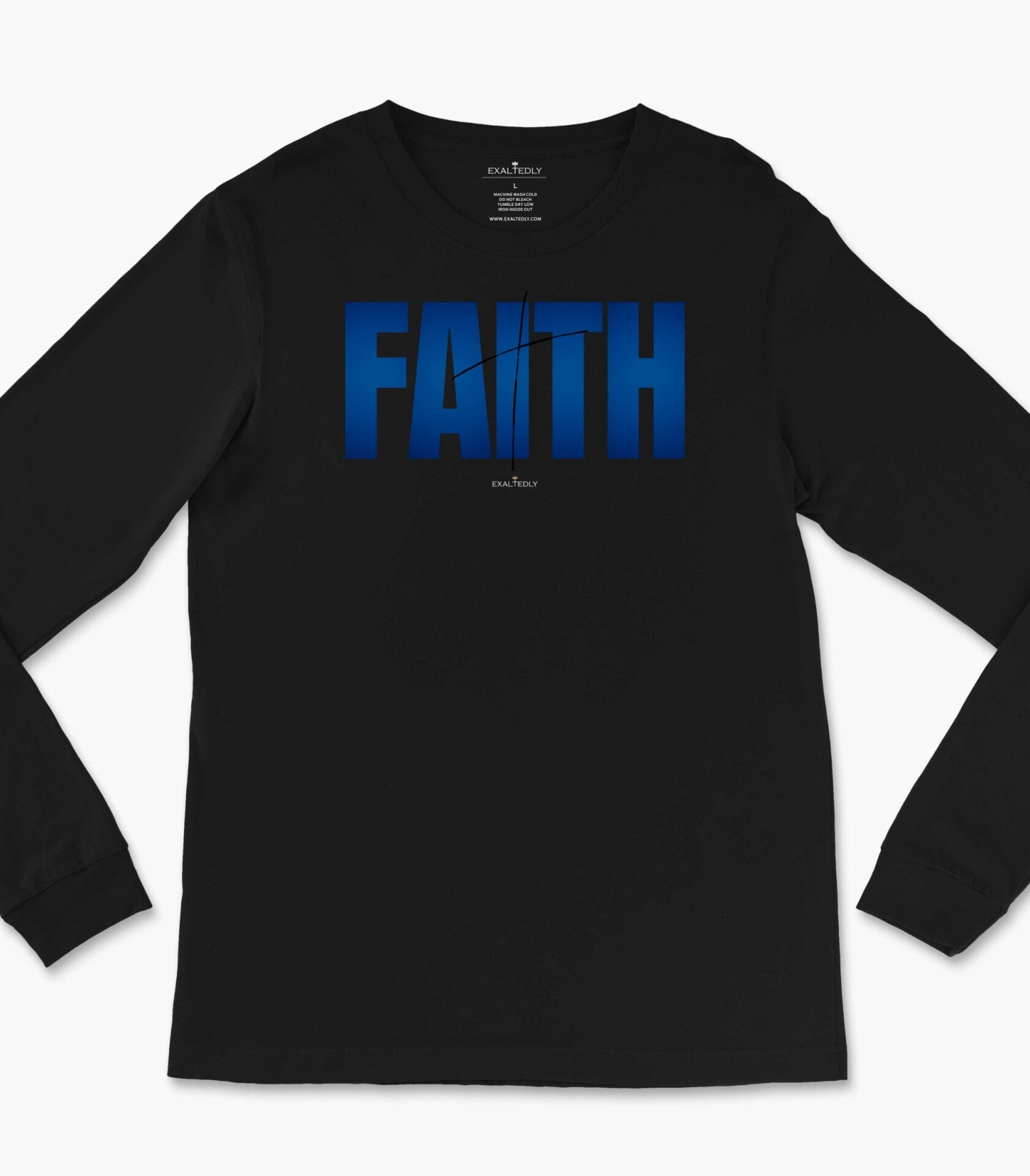 Faith Etched Cross Men's Long Sleeve Tee