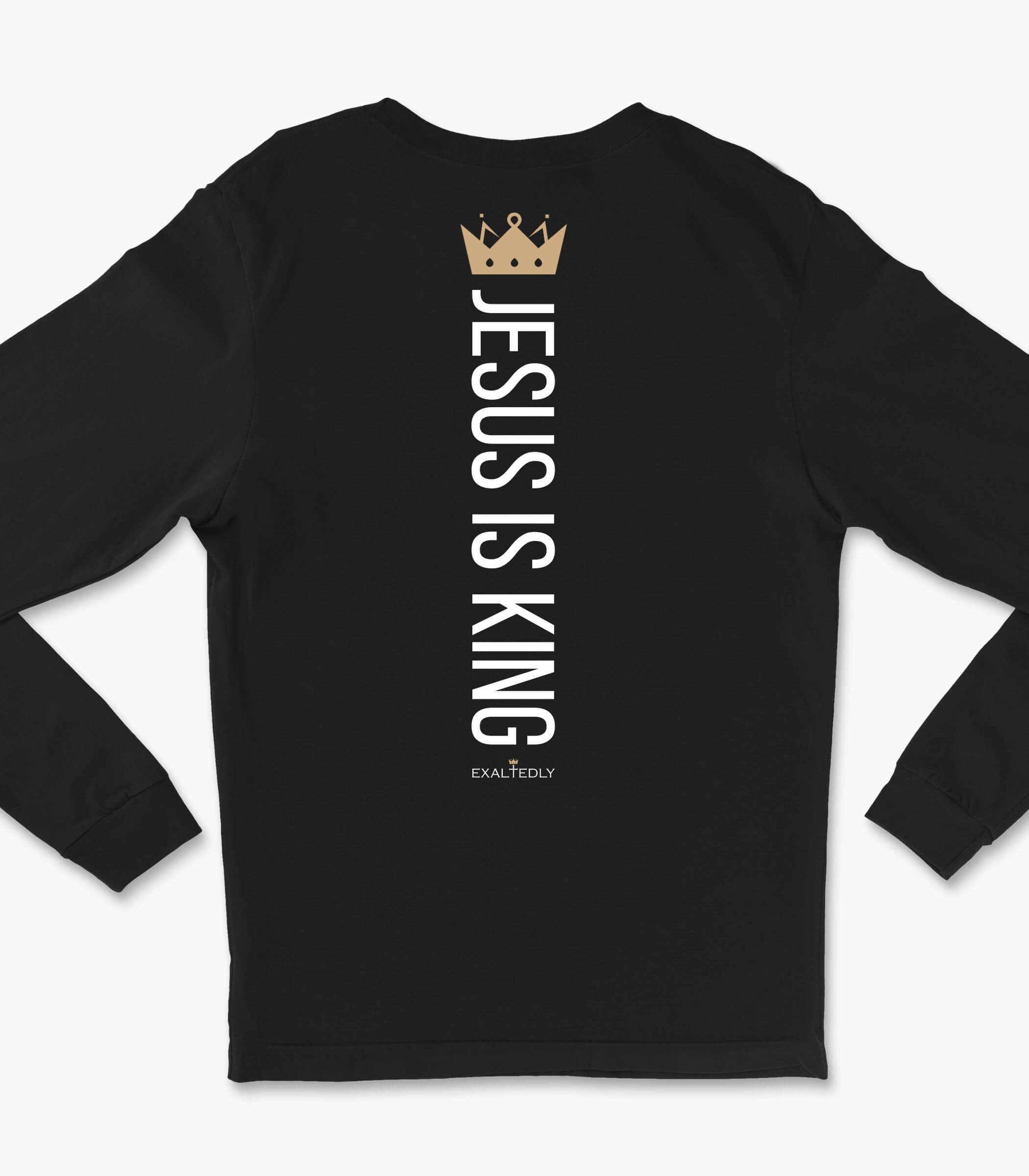 Exaltedly Jesus is King Unisex Long Sleeve Tee - Hover