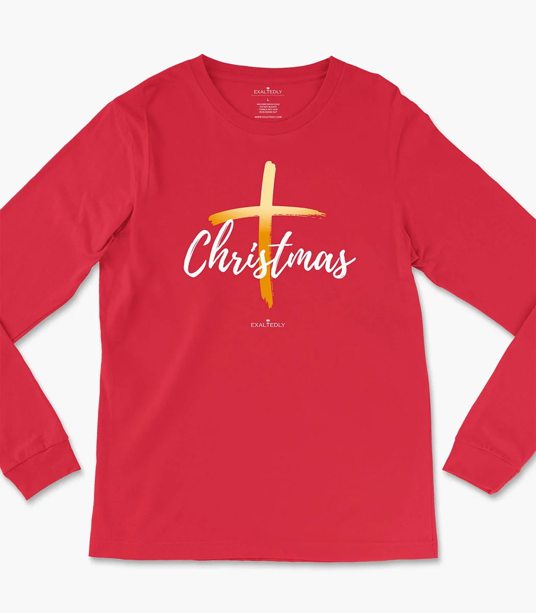 Christmas Cross Long Sleeve Tee