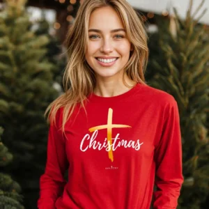 Christmas Cross Long Sleeve Tee