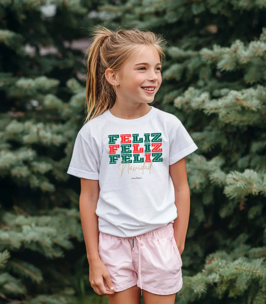 Feliz Feliz Feliz Navidad Kid's Christmas Tee