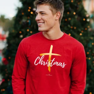 Christmas Cross Long Sleeve Tee