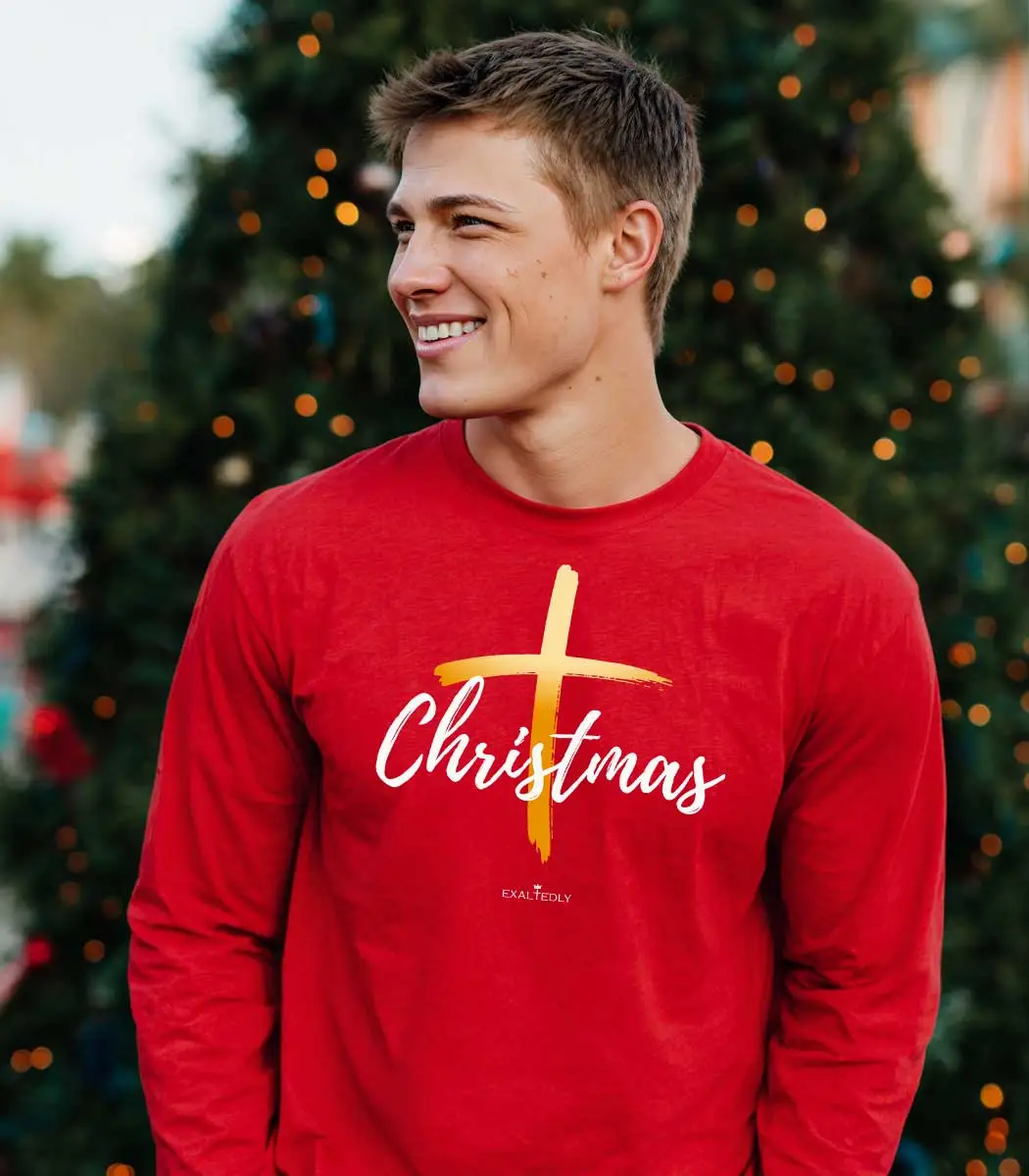 Christmas Cross Long Sleeve Tee
